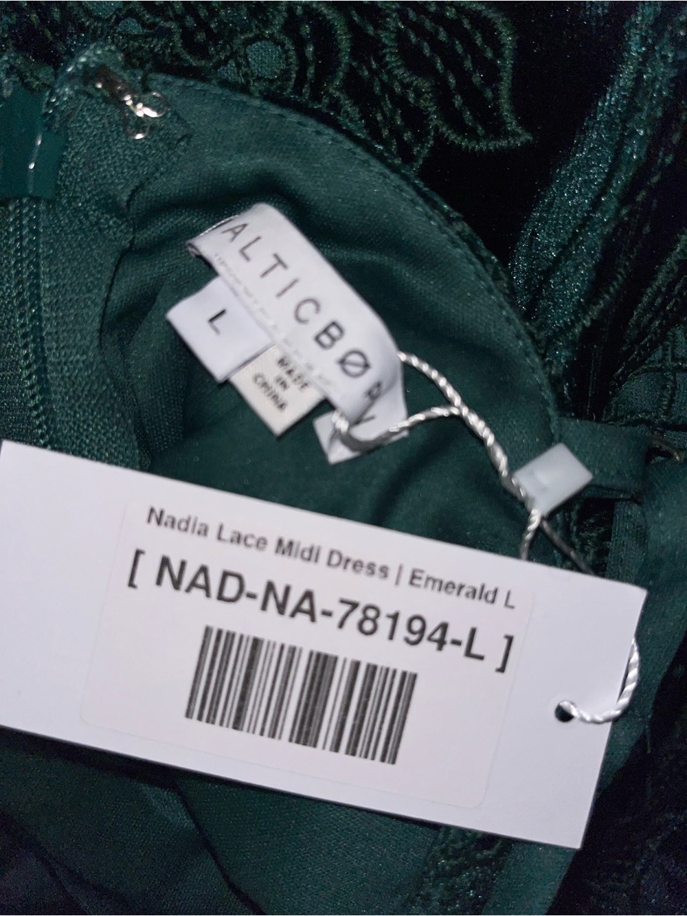 Baltic Born Emerald Green Lace Slip Maxi Dress - Picture 6 of 6